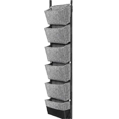 6 Pockets jardin mur suspendu plantation Bags légume plante Grow jardinière gris (1/5)
