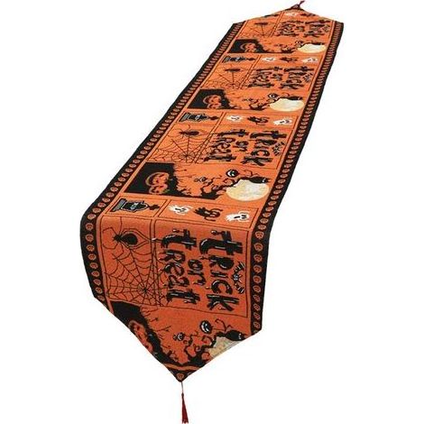 Nappe d'Halloween en Coton et Lin pour Décoration de Table 33x180cm (1/5)