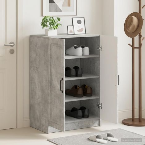vidaXL Armario Zapatero UTRECHT 59,5 x 39,5 x 87 cm Gris Hormigón (1/5)