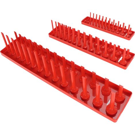 Beyamis Ensemble de 3 supports pour douilles, rouge, multifonctionnel, plateau de rangement pour douilles à manche long (1/5)