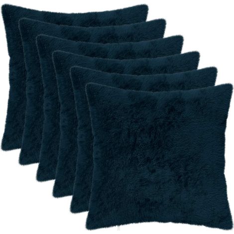 Housse de coussin 6 pc HEERLEN Bleu marine 35 x 35 cm vidaXL
