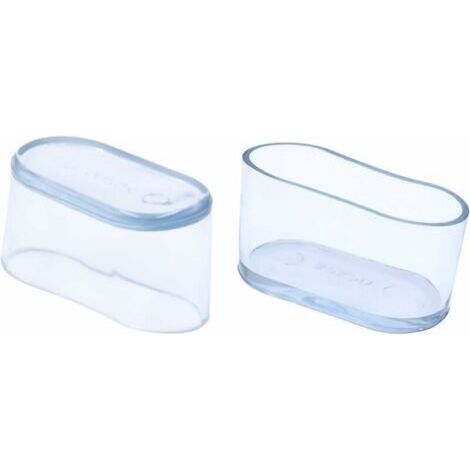 Lot de 52 Embouts de Pieds de Chaise Ovales Transparents en PVC Souple pour Pieds de Chaise et de Table 16 x34 mm (1,6x 3,4 cm), Ensoleillé (1/5)