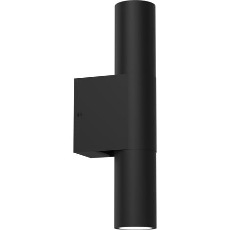Applique loft tube noir haut/bas 2xGU10 8W Wall Luminex