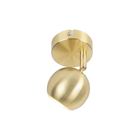 Qazqa – Spot plafond doré/laiton 1 lumière H 145 mm – Éclairage intérieur moderne – Compatible GU10 jusqu'à 35W – Pour salon, cuisine, chambre