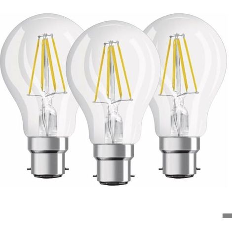 Confezione da 3 lampadine LED a filamento standard - attacco B22 - 8 watt (equivalenti a una lampadina a incandescenza da 60 watt) - Luce bianca calda 2700K (1/3)