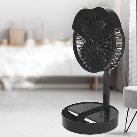 Mini-USB-Tischventilator mit Wassernebelfunktion für Studentenzimmer und Betten, bürstenloser Motor, kleiner, leiser Ventilator, schwarz. (1/5)