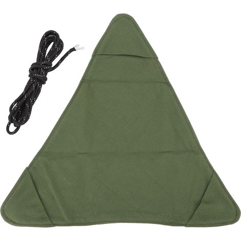 Dreibeinhocker aus Segeltuch, faltbar und tragbar, dreieckige Form, handgefertigt, kratzfest, ideal für Camping, Angeln und Camping (militärgrün). (1/5)