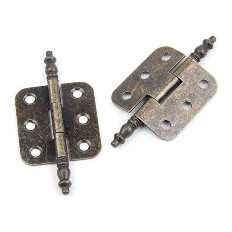 Stück antike Scharniere, 70 x 35 mm, Vintage-Schranktürscharnier, 6 Löcher, Retro-Scharniere, klappbar, dekoratives Scharnier, Eisen, antikes Möbeltürscharnier mit 24 Schrauben für Schubladen, Schrä