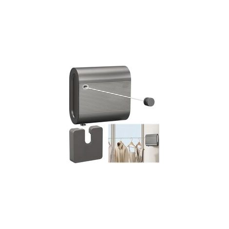 4,2m Corde à Linge Rétractable, Fil Linge Retractable AntiAffaissement, Fil a Linge Retractable Mural en Acier Inoxydable, Capacité de Poids 44lb, pour Intérieur et Extérieur (1/5)