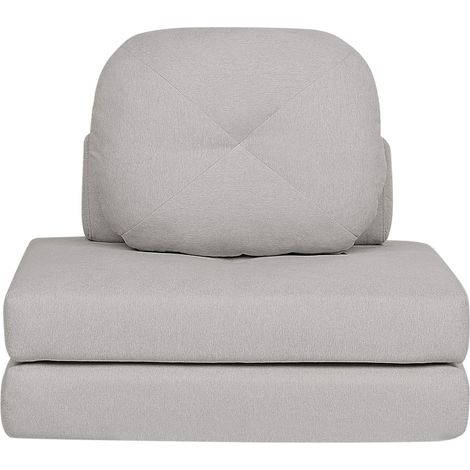 Fauteuil 1 Place Pliable Canapé-Lit d'Invité Moderne Minimaliste avec Coussins en Tissu Gris Clair Olden