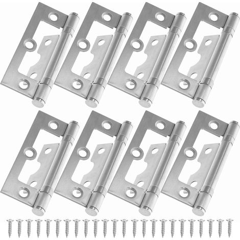 6 Paires Charnière Plate sans Mortaise en inox 8x3, 3 (1/5)