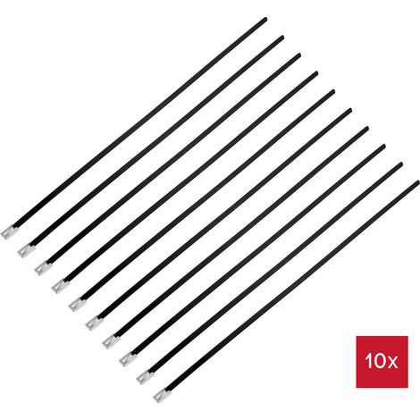 TRU COMPONENTS TC-12656652 Stahlkabelbinder 290 mm 4.6 mm AISI 304 mit Beschichtung 10 St. (1/2)