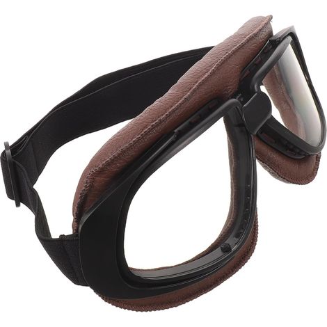 Lunettes de Moto Rétro Vintage pour Adulte Protection UV et Sangle Réglable, Résistantes au Vent aux Chocs, pour Motards et Conducteurs de Course (1/5)
