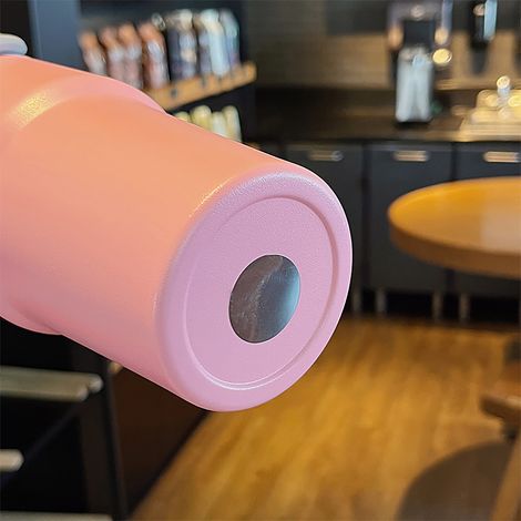 Edelstahl-Autobecher mit Griff, Sport-Wasserflasche, tragbarer Isolierbecher, 890 ml, rot-orange. (1/5)