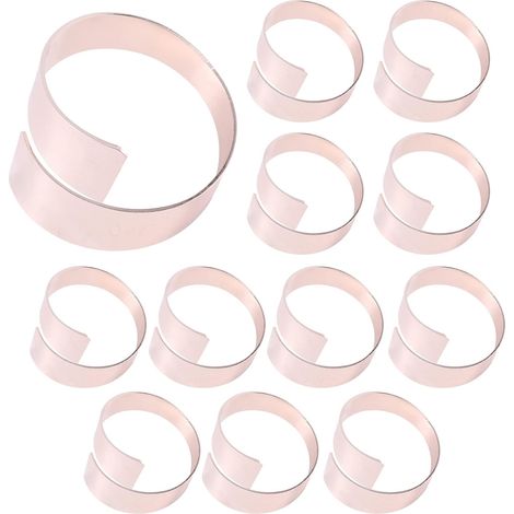 12pcs Rose Gold Metal Napkin Ring Holder for Wedding Dinner Valentine's Day (1/5)