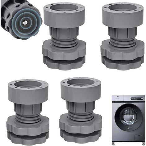 4-teiliges Universal-Waschmaschinen-Padset FORMERSITY, Grau, verstellbare Antivibrationsmatte für Waschmaschinen (7–9,5 cm), Antivibrationsmatte für Waschmaschinen, Antivibrationsstütze für Waschmasch (1/5)
