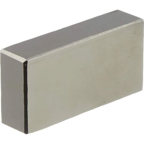 Aimant Néodyme Rectangulaire - Grade N42 - 40 x 20 x 10 mm - Force de Maintien 21,7 kg - Revêtement Triple Nickel-Cuivre-Nickel - Pour Applications Domestiques et Industrielles - Lot de 2 (1/5)