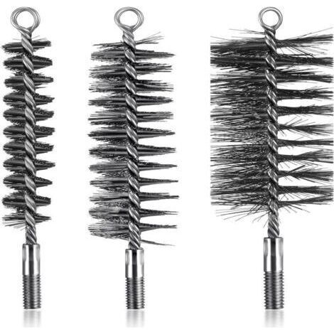 3 Pcs Brosses de Ramonage Cheminée Brosse de Chaudière de Chauffage Métallique Goupillon à Tuyau de Poêle Rond, Brosse de Cheminée en Fil d'Acier Robuste (30 mm, 50 mm, 80 mm) (1/4)