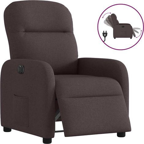 Fauteuil inclinable électrique-Chaise de relaxation-Fauteuil Relax Marron foncé Tissu 524953 (1/5)