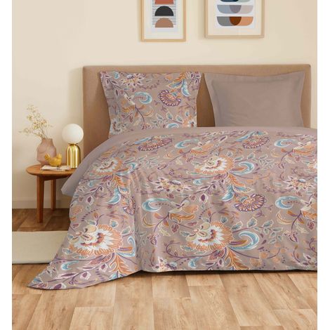 Parure de draps 4 pièces "Vanessa" pour lit 160 x 200 cm "Grande largeur" Bergame Nude -  - (1/4)