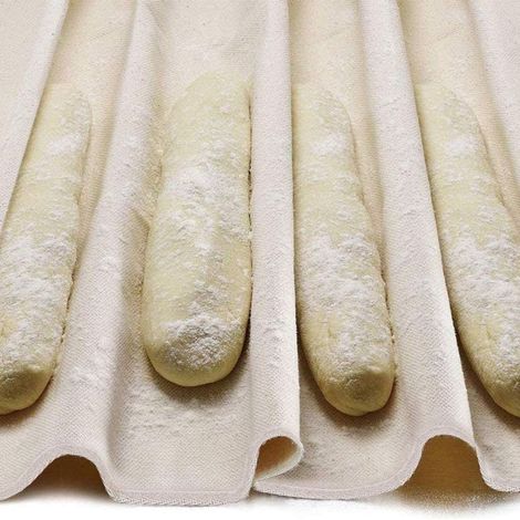 Telo di lino professionale per la lievitazione, ideale per baguette e impasti per il pane, 75 x 45 cm (1/5)