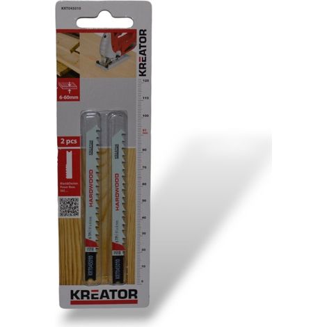 Lama per seghetto alternativo in legno duro a forma di U (passo 4 mm - 100 mm) - 2 pezzi KREATOR (1/2)