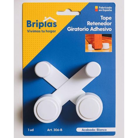 briplas tope puerta adhesivo retenedor giratorio 2 u blanco 306b