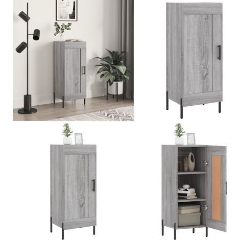 Buffet Sonoma gris 34,5x34x90 cm Bois d'ingénierie - Buffet - Meuble De Rangement - Armoire - Commode - Salon - Home & Living (1/5)