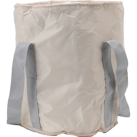Bac à pieds pliable en polyester double couche, seau de camping pliable avec sac de rangement pour activités de plein air, beige (1/5)