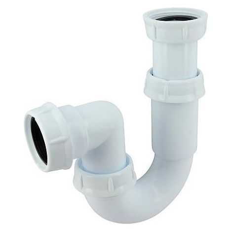 [204460-nicoll] Siphon évier Nicoll en P sortie D40 tube articulée hauteur réglable (1/2)