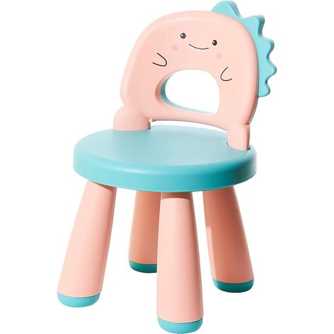 Chaise De Bureau Enfant En Plastique - Tabouret enfant - Fauteuil Enfant Et Bébé Ergonomique Confortable Légère Robuste - Adapté De 2 À 6 Ans - Facile À Nettoyer - Design Dinosaure - Petite Chaise (1/5)