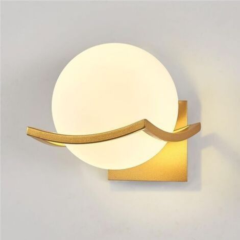 AMXCNOY Applique murale dorée avec boule en verre – culot E27, sans ampoule – idéale pour chambre bébé, chambre d’enfant, salle de bain et chevet (1/4)