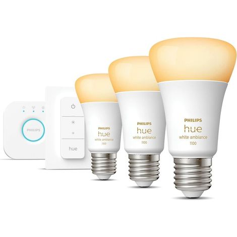 Kit Philips Hue White Ambiance E27 3 Lampadine Intelligenti Bianche (1/5)
