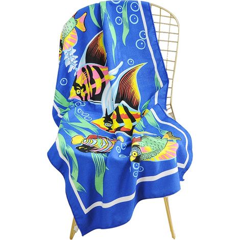Tapis de pique-nique multifonctionnel en fibre de polyester, tapis de yoga, serviette de plage/bain résistante au soleil, tapisserie (bleu) (1/5)
