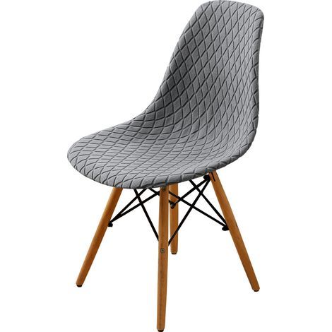 Housses de chaise de style nordique, ensemble de 4 pièces, imperméables, amovibles, lavables, housses de chaise élastiques universelles, adaptées à la décoration de la cuisine et de la maison (gris cl (1/4)