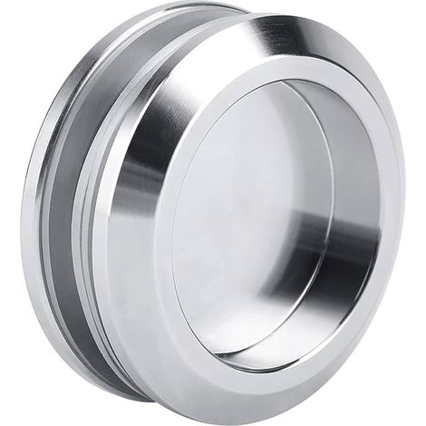 Paire poignées cuvettes rondes porte verre - Finition : Inox brossé - - KINTECH (1/3)