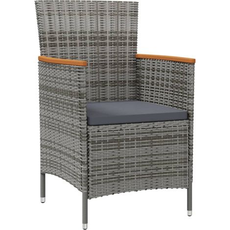 Lot de 2 Chaises d'extérieur - Chaises à manger de jardin Résine tressée Gris fr1971 - Maison La Vie (1/5)