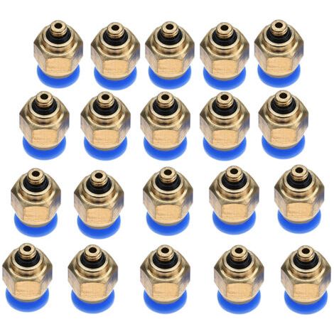 Raccord rapide pneumatique pour tuyau d'air de 4 mm, filetage mâle, connecteur droit à insertion (PC4-M5, 20 pièces) (1/5)