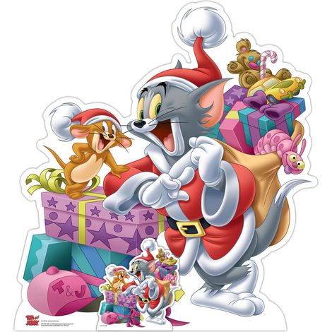 Figurine en carton - Noël - Tom & Jerry - Cadeaux de Noël - Haut 93 cm (1/5)