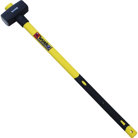 WURKO maza acero mango fibra vidrio 5 kg , Maza de acero de 5 kgMango de fibra de vidrio antideslizanteLargo del mango 75 cmCabeza de acero de 16x6 cmPara construcc (1/4)