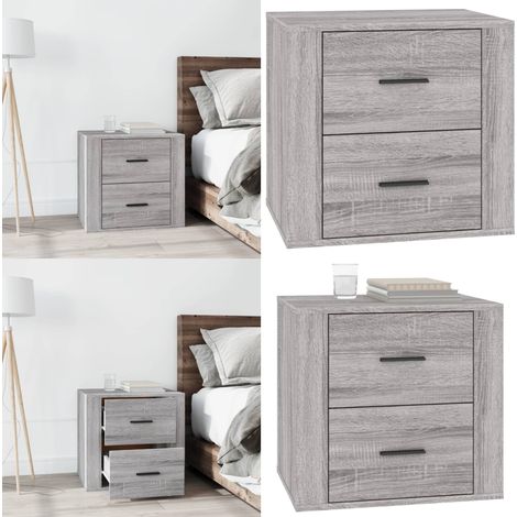 Nachttisch Grau Sonoma 50x39x47 cm - Nachtisch - Grau - Schlafzimmermöbel - Wohnzimmermöbel - Kommode - Home & Living