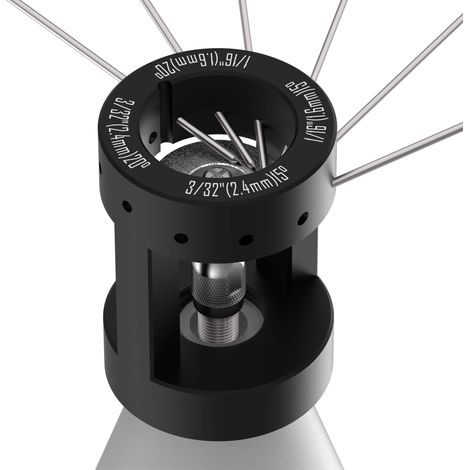 Tête de meuleuse en aluminium et tungstène - Outil de soudage TIG avec fente de coupure multi-angle et décalages - 5 roues double diamant de 25 mm - 1 tige de connexion (1/5)