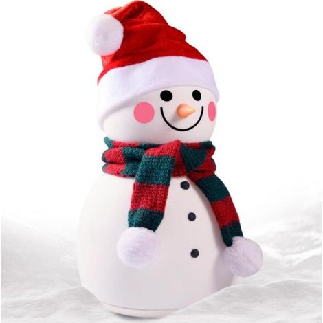 Bonhomme de neige mignon avec chapeau, écharpe et gants Figurine de Noël, décoration de Noël LED Hauteur environ 18 cm (1/5)