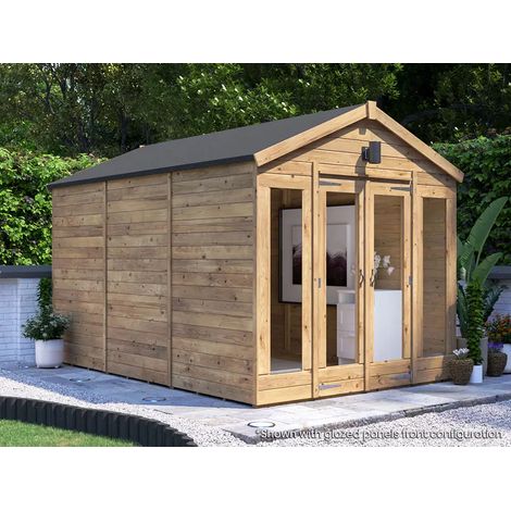 Dunster House Summerhouse 2.4m x 3.6m Modular Apex Fully Pressure Treated Timber RagePanda (1/5)