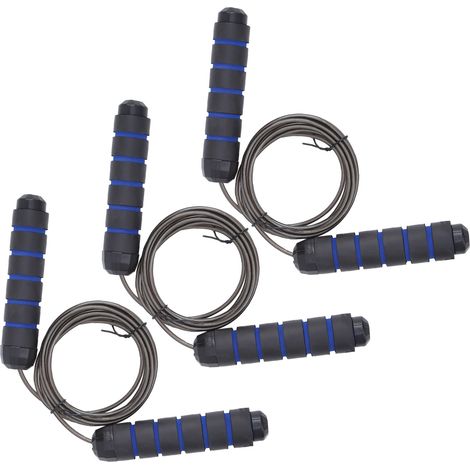 Corde à Sauter Réglable en Acier pour Entraînement Fitness et Cardio - Noir/Bleu (1/5)