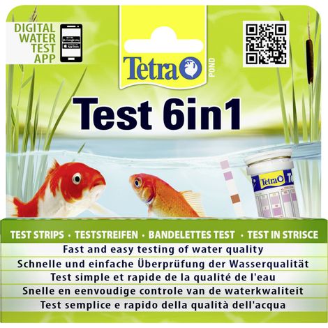 Tetra Wasserschnelltest Pond 6 in 1 für Teichwasser 25 Streifen Teichpflege