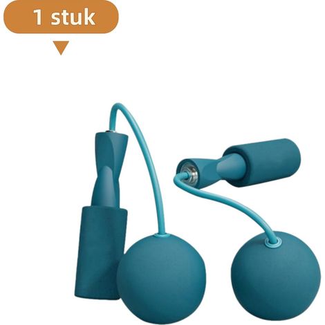 Corde à sauter sans fil avec balle lestée pour fitness entraînement cardio et exercice à domicile couleur bleu paon (1/5)