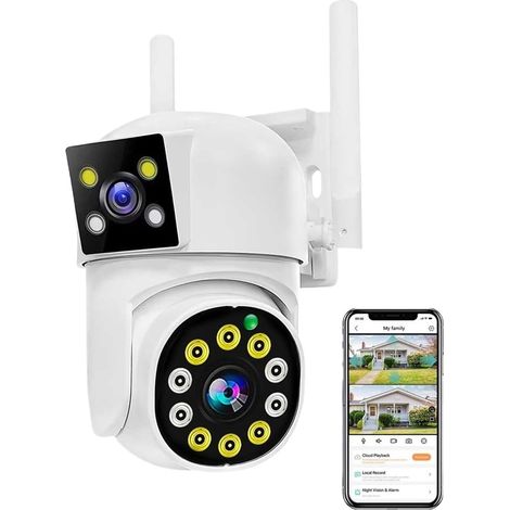 Caméra IP extérieure HD PTZ 2MP avec Suivi Automatique, Protection et sécurité, vidéosurveillance.(NO Card) (1/5)