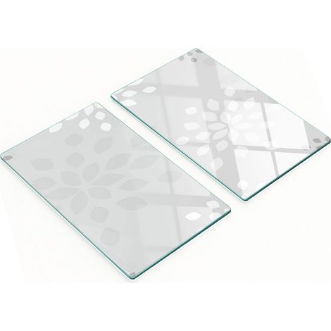 Tablas de cortar y servir de vidrio decorativas con estampado floral, 2x30x52 cm (1/5)