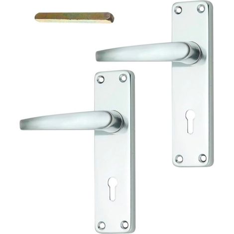 Ensemble de poignée de verrouillage de porte en Aluminium brillant, 150 mm (1/4)
